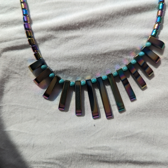 Iridescent Hematite Titanium necklace - never worn - Picture 2 of 4